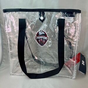 Logo Brands Georgia Bulldogs Clear Stadium Tote Bag OS Clear NEW National Champs